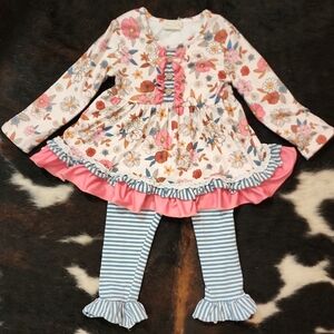 Floral and Striped Kids Matching Set